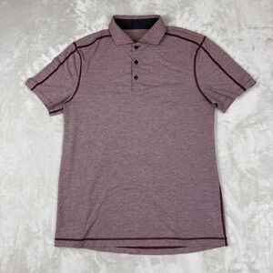 Lululemon Polo Shirt Men L Slim Grape Heathered Stretch Golf Performance EUC
